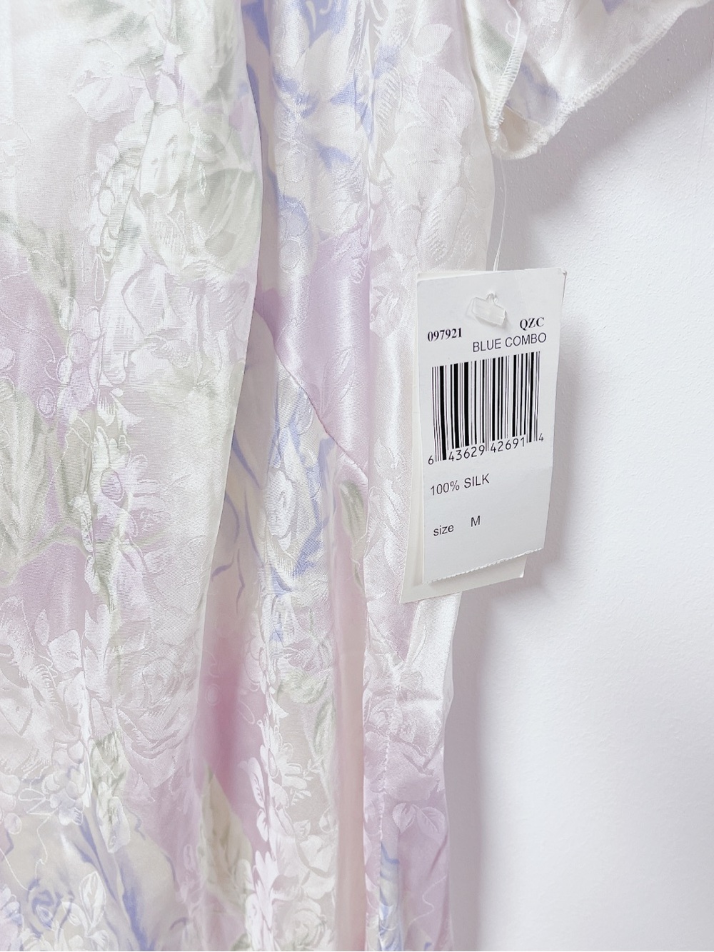 August Silk Intimates Floral 100% Silk Square-Neck Maxi Nightgown Dress Size M - Picture 4 of 7